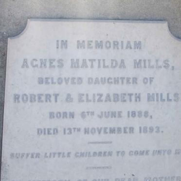 MILLES Agnes Matilda 188?-1893