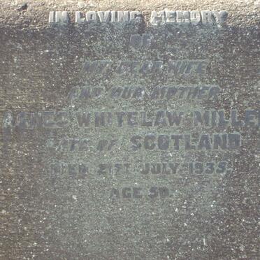 MILLER Agnes Whitelaw  -1935 