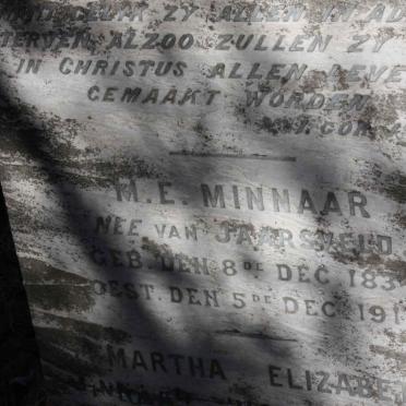 MINNAAR M.E. nee VAN JAARSVELD 1834-1911