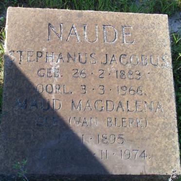 NAUDE Stephanus Jacobus 1883-1966 &amp; Maud Magdalena VAN BLERK 1895-1974