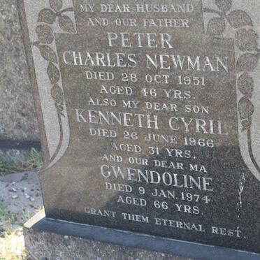 NEWMAN Peter Charles -1951 &amp; Gwendoline -1974 :: NEWMAN Kenneth Cyril -1966
