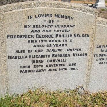 NELSEN Frederick George Phillip -1956 &amp; Isabella Elizabeth Barbara DARVALL 1880-1961