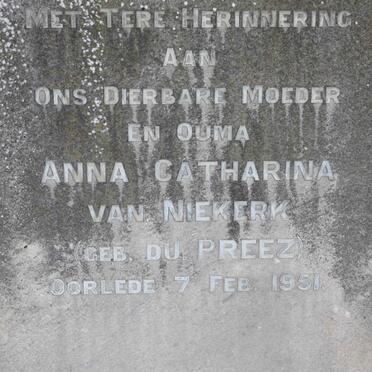 NIEKERK Anna Catharina, van nee DU PREEZ -1951