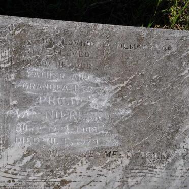 NIEKERK Philip, van 1908-1979