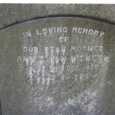 NIEKERK Annie, van -1950