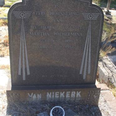 NIEKERK Martha Wilhelmina, van 1898-1962