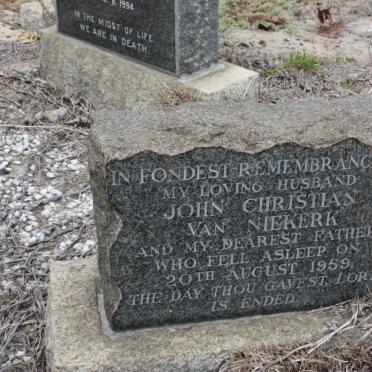 NIEKERK John Christian, van -1959