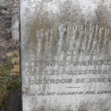 NIEKERK Jacobus Oostwald, van -1925