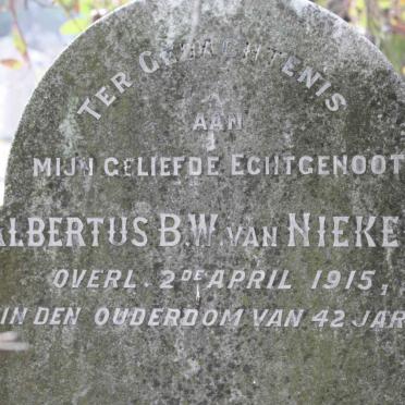 NIEKERK Albertus B.W., van -1915