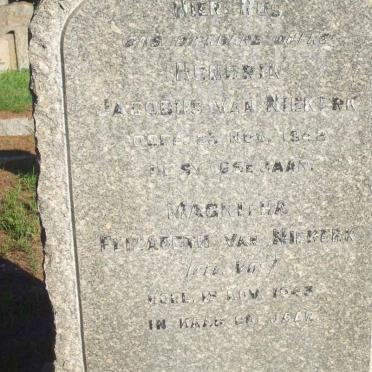 NIEKERK Jacobus, van - 1942 &amp; Magritha Elizabeth VOS  -1943