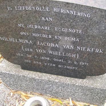NIEKERK Wilhelmina Jacoba, van nee VON WIELLIGH 1898-1971