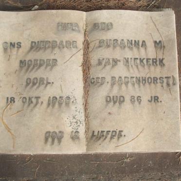 NIEKERK Susanna M., van nee BADENHORST -1958