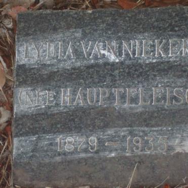 NIEKERK Lydia, van nee HAUPTFLEISCH 1879-1935