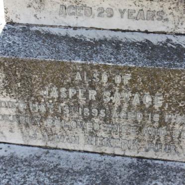 NIEKERK Mabel Olivia Savage, van -1900 :: VAN NIEKERK Jasper Savage - 1895 