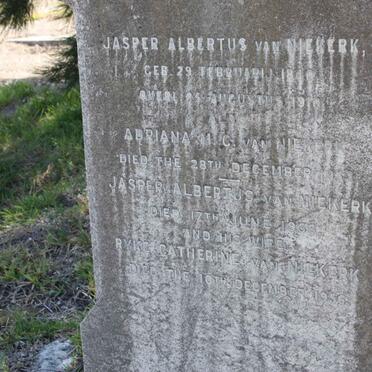 NIEKERK Jasper Albertus, van 1840-1910 :: VAN NIEKERK Adriana M.C. 1932
