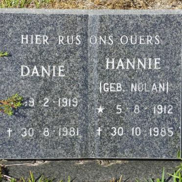 NORTJE Danie 1919-1981 &amp; Hannie NOLAN 1912-1985