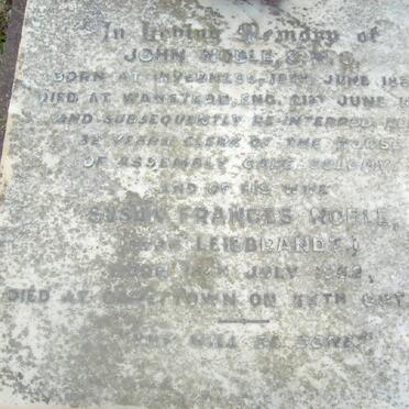 NOBLE John 1836-1898 &amp; Susan Frances LEIBRANDT 1842-1917