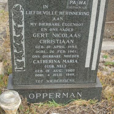OPPERMAN Gert Nicolaas Christiaan 1895-1961 &amp; Catherina Maria NEL 1902-1988