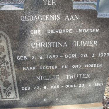 OLIVIER Christina 1887-1973, TRUTER Nellie 1915-1981