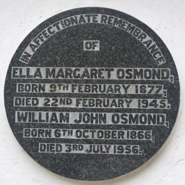 OSMOND William John 1866-1956 &amp; Ella Margaret 1877-1945