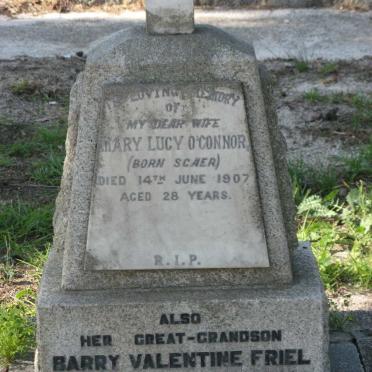 O'CONNOR Mary Lucy nee SCAER -1907 :: FRIEL Barry Valentine -1972