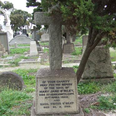 O'RILEY Basil Victor -1966 &amp; Mary Jane -1942