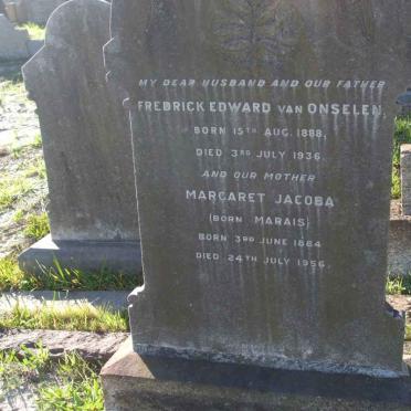 ONSELEN Frederick Edward, van 1888-1936 &amp; Margaret Jacoba MARAIS 1884-1956