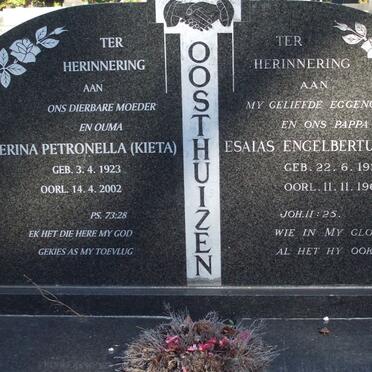 OOSTHUIZEN Esaias Engelbertus 1922-1967 &amp; Catherina Petronella 1923-2002