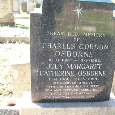 OSBORNE Charles Gordon 1887-1962 &amp; Joey Margaret Catherine 1886-1984