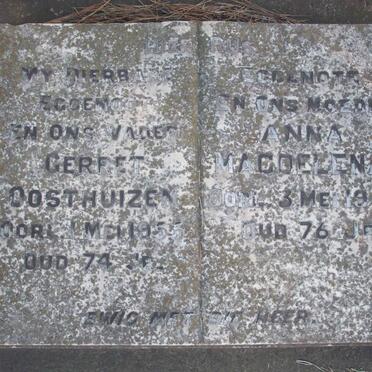 OOSTHUIZEN Gerret -1955 &amp; Anna Magdalena -1960