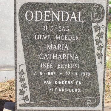 ODENDAL Maria Catharina nee BEYERS 1897-1979