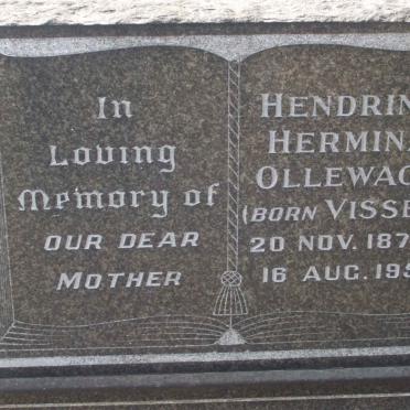 OLLEWAGE Hendrina Hermina nee VISSER 1879-1955