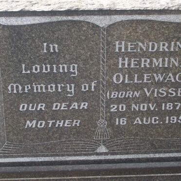 OLLEWAGE Hendrina Hermina nee VISSER 1879-1955