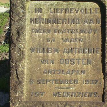 OOSTEN Willem Anthonie, van -1937
