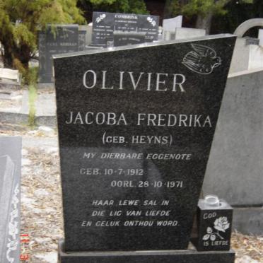 OLIVIER Jacoba Fredrika nee HEYNS 1912-1971