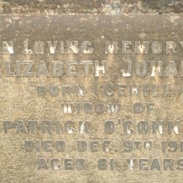 O'CONNOR Elizabeth Johanna nee CEHILL -1911