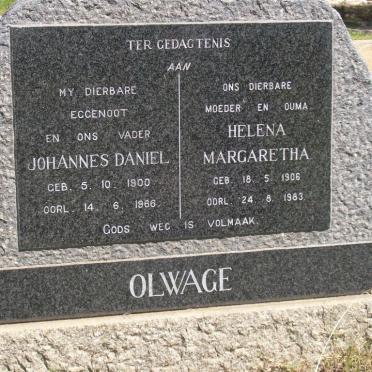 OLWAGE Johannes Daniel 1900-1966 &amp; Helena Margaretha 1906-1983