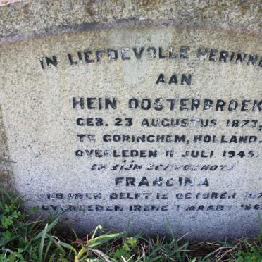 OOSTERBROEK Hein 1873-1945 &amp; Francina 1874-1962