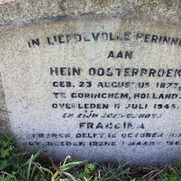 OOSTERBROEK Hein 1873-1945 &amp; Francina 1874-1962