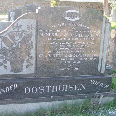 OOSTHUIZEN Hendrik Jan Daniel Cronje 1893-1954 &amp; Charlotte Margareta SMIT 1902-1979