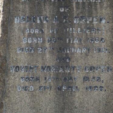 ORPEN Robert Moriatry 1858-1922 &amp; Helena A.C. DE VILLIERS 1858-1921