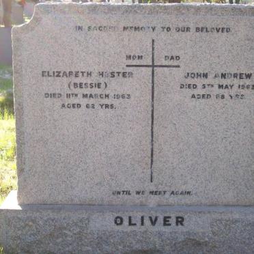OLIVER John Andrew -1963 &amp; Elizabeth Hester -1963