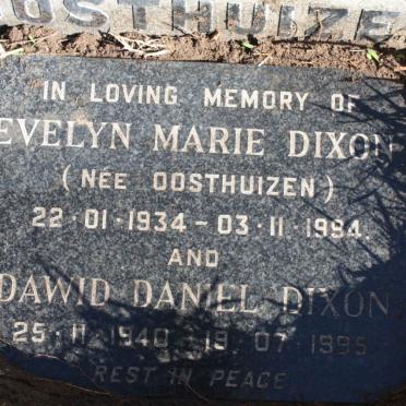 OOSTHUIZEN Willem Jacobus 1908-1950 &amp; Nellie 1910-1997 :: DIXON Dawid Daniel 1940-1995 &amp; Evelyn Marie OOSTHUIZEN 1934-19