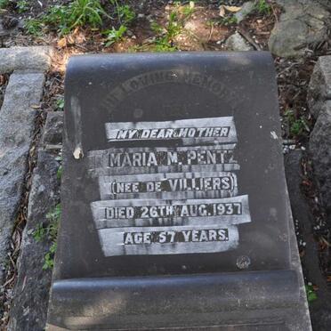 PENTZ Maria M. nee DE VILLIERS -1937