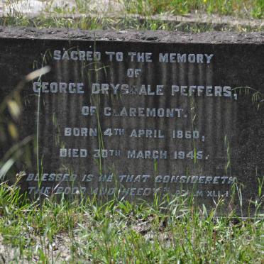 PEFFERS George Drysdale 1860-1945