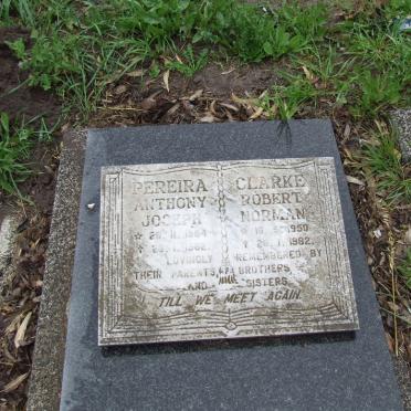 PEREIRA Anthony Joseph 1964-1982 :: CLARKE Robert Norman 1950-1982