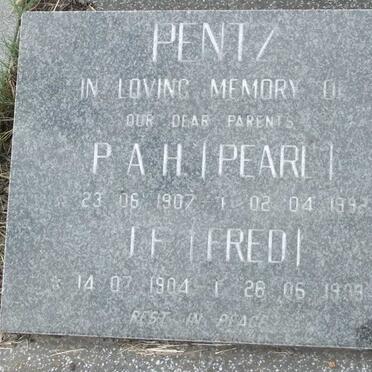 PENTZ I.F. 1904-19?? &amp; P.A.H. 1907-1992