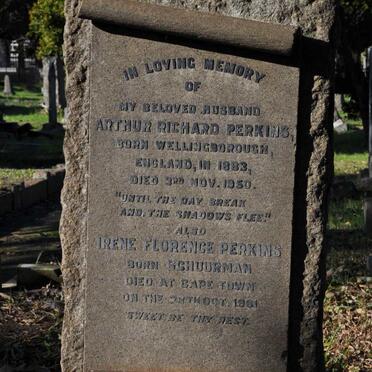 PERKINS Arthur Richard 1883-1950 &amp; Irene Florence SCHUURMAN -1961