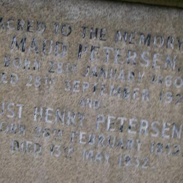 PETERSEN August Henry 1852-1932 &amp; Maud 1860-1920