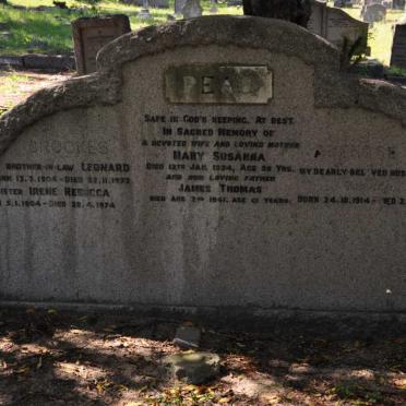 PEAD James Thomas -1941 &amp; Mary Susanna -1934 :: BROOKES Leonard 1904-1973 &amp; Irene Rebecca 1904-1974 :: ? 1914-1980